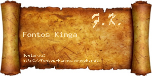 Fontos Kinga névjegykártya