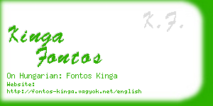 kinga fontos business card